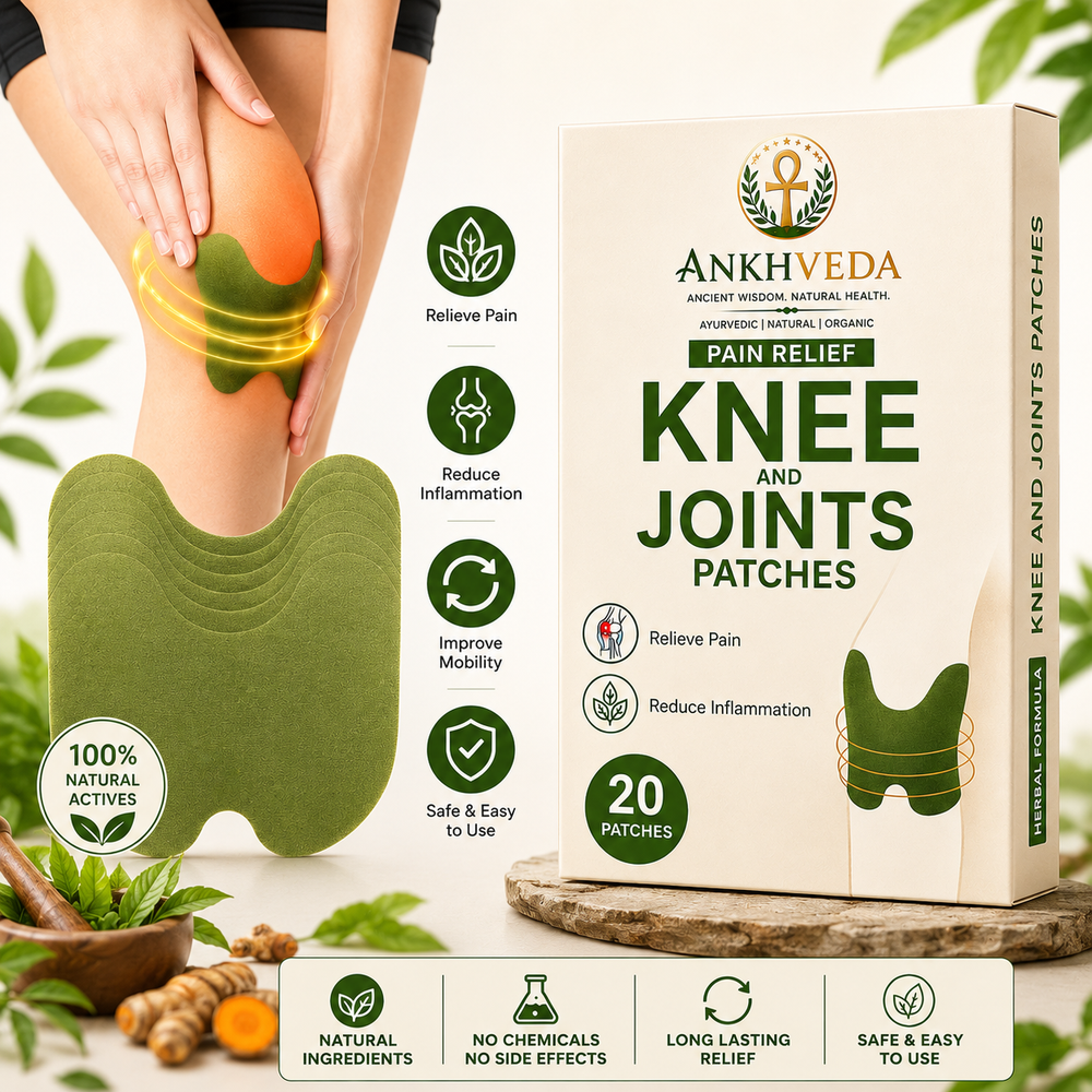 Ankhveda Knee Pain Relief Patch – Original & Organic Instant Joint Pain Relief (20 Patches)
