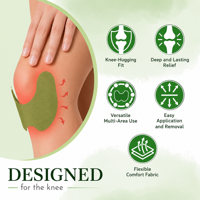 Ankhveda Knee Pain Relief Patch – Original & Organic Instant Joint Pain Relief (20 Patches)